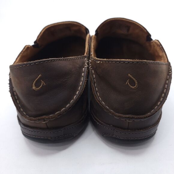 Olukai Mens Moloa Black Toffee Men’s Slip-On Leather Shoes Size 11 EU 44 main image 5